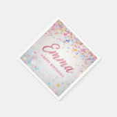 Personalized Rainbow Confetti Birthday Napkins Cus スタンダードカクテルナプキン (角)