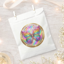 Personalized Rainbow Glitter Butterfly フェイバーバッグ