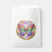 Personalized Rainbow Glitter Butterfly フェイバーバッグ (正面)