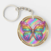 Personalized Rainbow Glitter Butterfly Name  キーホルダー (正面)