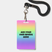 Personalized Rainbow Gradient Hanging Badge バッジ (ストラップ付き表面)