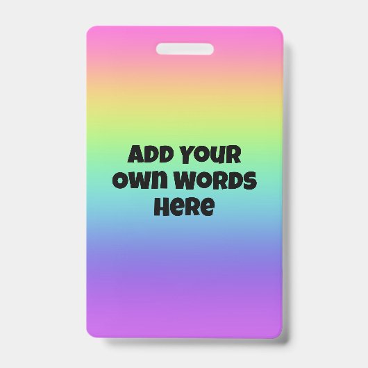 Personalized Rainbow Gradient Hanging Badge バッジ (表面)