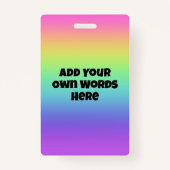 Personalized Rainbow Gradient Hanging Badge バッジ (裏面)