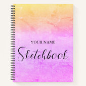 Personalized Rainbow Gradient Name Sketchbook  ノートブック (正面)