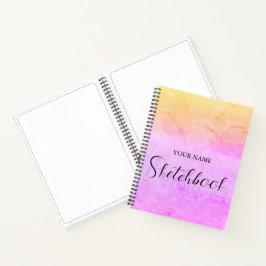 Personalized Rainbow Gradient Name Sketchbook  ノートブック