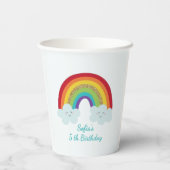 Personalized Rainbow Kids Birthday Custom Name 紙コップ (裏面)