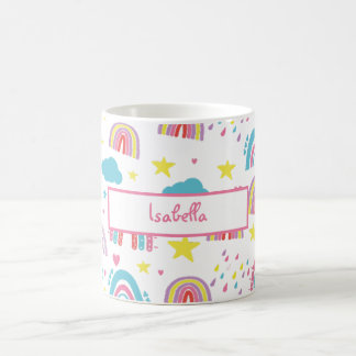 Personalized Rainbow Mug for Girls with Name コーヒーマグカップ