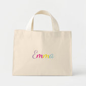 Personalized Rainbow Name Tote Bag ミニトートバッグ (正面)
