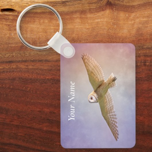 Personalized Rainbow Owl Keychain キーホルダー (正面)