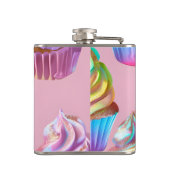 Personalized Rainbow Pastel Cupcake with Glitter フラスク (裏面)