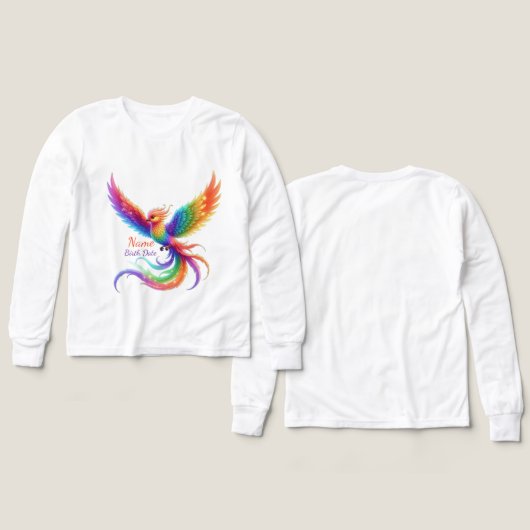 Personalized Rainbow Phoenix Name Birthdate Gift (デザイン 正面＆背面)