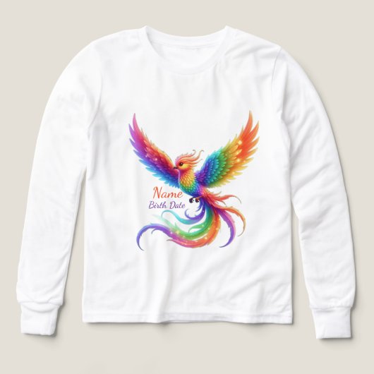 Personalized Rainbow Phoenix Name Birthdate Gift (デザイン正面)