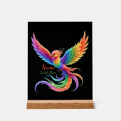 Personalized Rainbow Phoenix Name Birthdate Gift アクリルサイン (正面)