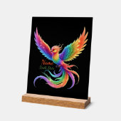 Personalized Rainbow Phoenix Name Birthdate Gift アクリルサイン (傾斜)
