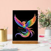 Personalized Rainbow Phoenix Name Birthdate Gift アクリルサイン (ウェディング)