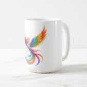 Personalized Rainbow Phoenix Name Birthdate Gift コーヒーマグカップ (正面右)