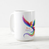 Personalized Rainbow Phoenix Name Birthdate Gift コーヒーマグカップ (正面左)