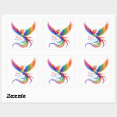 Personalized Rainbow Phoenix Name Birthdate Gift スクエアシール (シート)