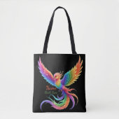 Personalized Rainbow Phoenix Name Birthdate Gift トートバッグ (正面)