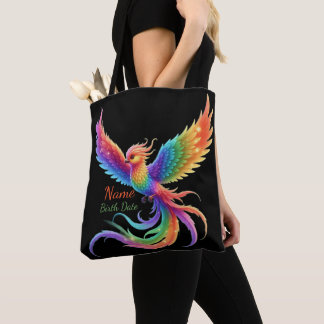 Personalized Rainbow Phoenix Name Birthdate Gift トートバッグ