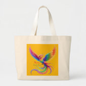 Personalized Rainbow Phoenix Name Birthdate Gift ラージトートバッグ (正面)