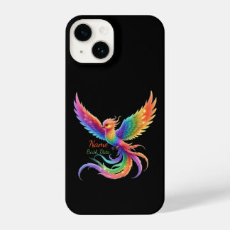Personalized Rainbow Phoenix Name Birthdate Gift iPhone 14ケース