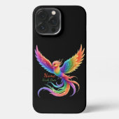 Personalized Rainbow Phoenix Name Birthdate Gift iPhoneケース (裏面)
