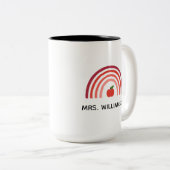 Personalized Rainbow Teacher Appreciation Mug ツートーンマグカップ (正面右)