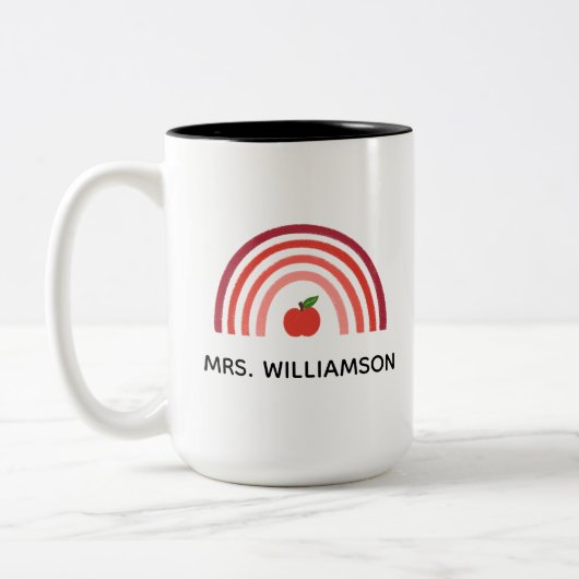 Personalized Rainbow Teacher Appreciation Mug ツートーンマグカップ (左)