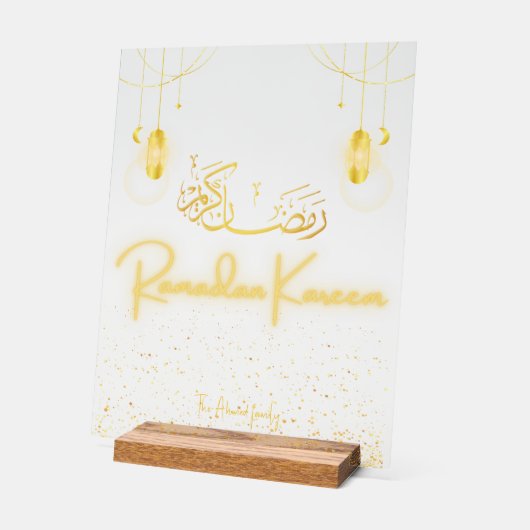 Personalized Ramadan Kareem Acrylic Home Decor Sig アクリルサイン (傾斜)