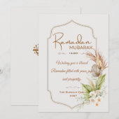 Personalized Ramadan Mubarak Greeting Card サンキューカード (正面/裏面)