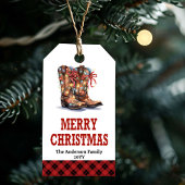 Personalized ranch Christmas tag with red bandana ギフトタグ