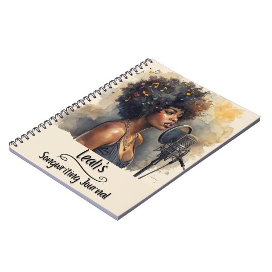 PERSONALIZED Rap Hip Hop Songwriting Journal ノートブック (左側)