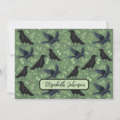 Personalized Ravens Note Card in Green ノートカード (正面)