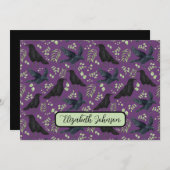 Personalized Ravens Note Card in Purple ノートカード (正面/裏面)