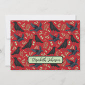 Personalized Ravens Note Card in Red ノートカード (正面)