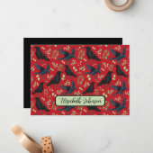 Personalized Ravens Note Card in Red ノートカード (正面/裏面インサイチュ)