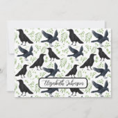 Personalized Ravens Note Card in White ノートカード (正面)