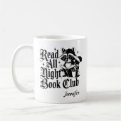 Personalized Read All Night Bookworm コーヒーマグカップ (左)