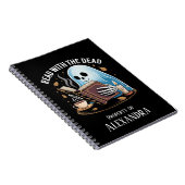 Personalized Reading Journal Spooky Ghost Skeleton ノートブック (右側)