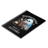 Personalized Reading Journal Spooky Ghost Skeleton ノートブック (左側)