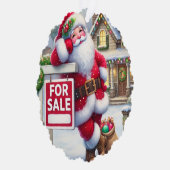 Personalized Real Estate Agent Santa Business Card オーナメントカード (右)