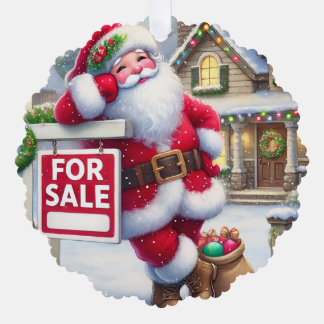 Personalized Real Estate Agent Santa Business Card オーナメントカード