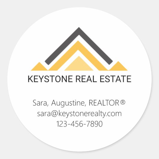 Personalized Realtor Sticker with Logo ラウンドシール (正面)