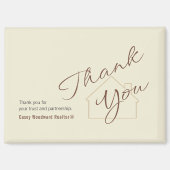 Personalized Realtor Thank You Minimalist Script  マグネット (正面)
