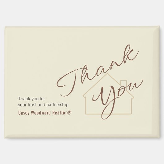 Personalized Realtor Thank You Minimalist Script  マグネット (正面)