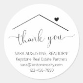 Personalized Realtor Thank You Sticker ラウンドシール (正面)