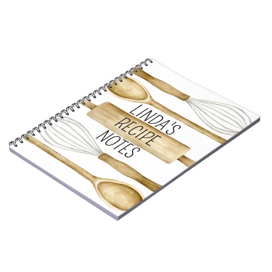 Personalized Recipe Journal or Kitchen Notebook ノートブック (左側)