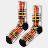 Personalized Red and Yellow Tartan Plaid Custom ソックス (左)