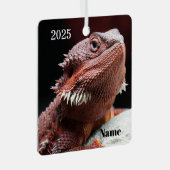 Personalized Red Bearded Dragon Lizard メタルオーナメント (正面右)